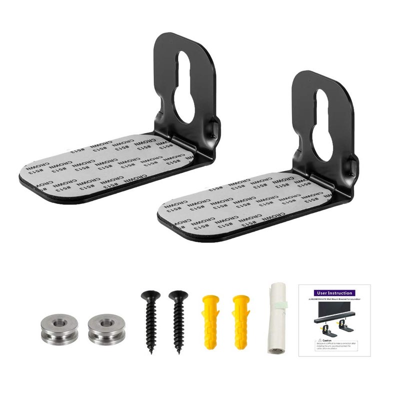 Yimaut Wall Mount Bracket for JBL Bar 5.1 / Bar 3.1 / Bar 2.1 / Bar Studio Soundbar, 2 Pieces Black Sound Bar Brackets Holder + Screws + Metal Holder Screws - Image 1